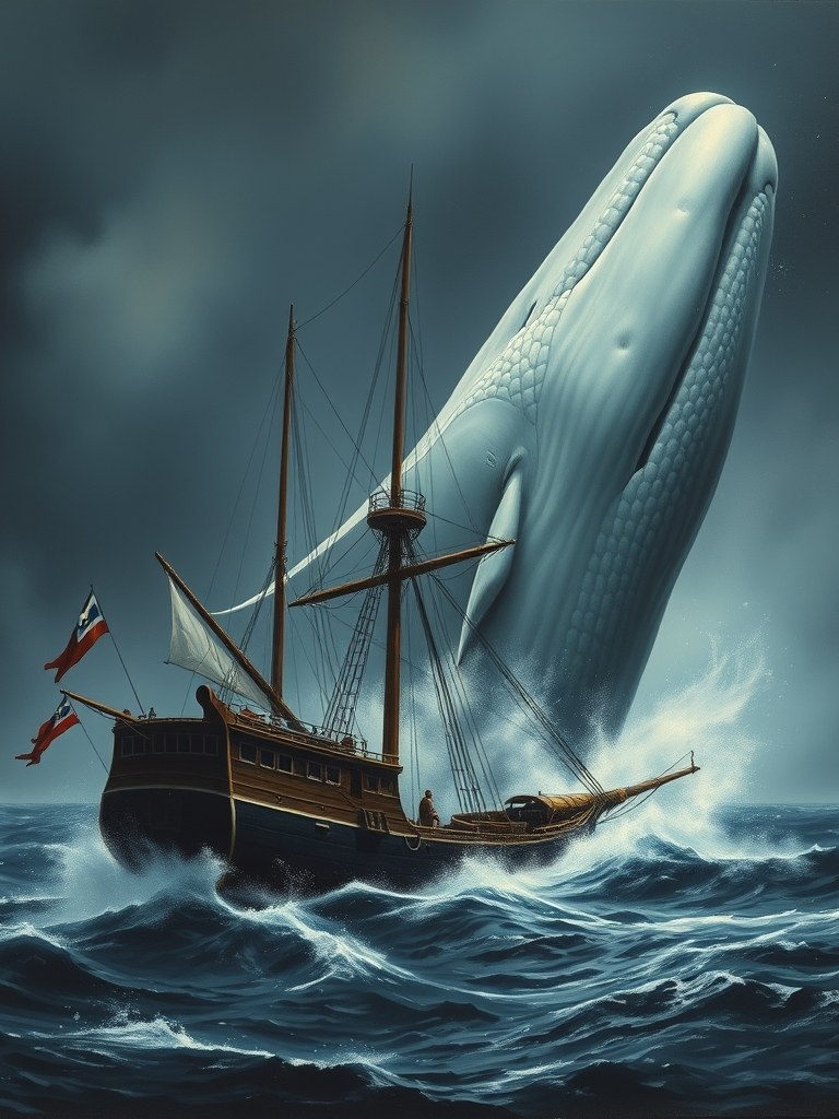 Moby Dick by Herman Melville - free classic audiobook cover